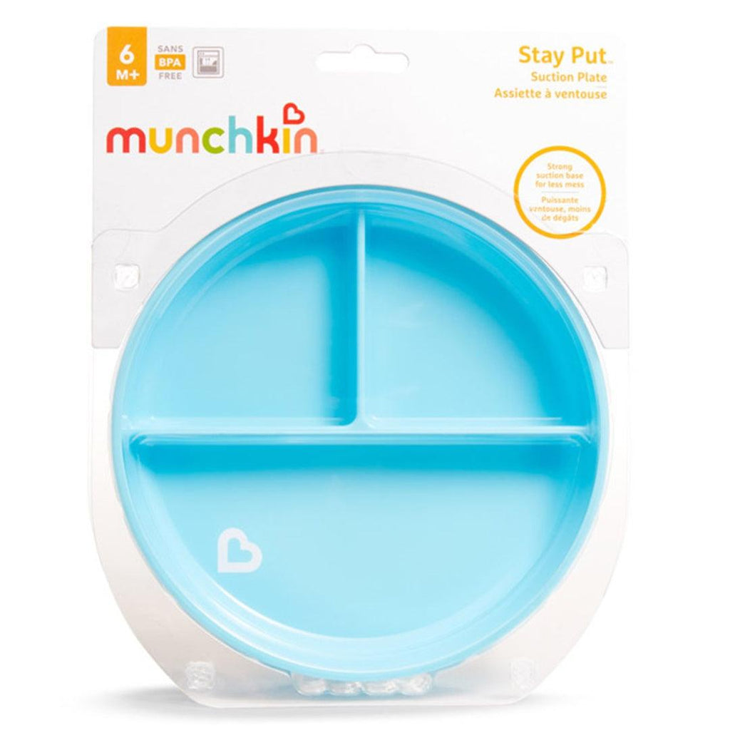 Prato Infantil Com Divisórias e Ventosa Munchkin Azul 6M+ - Munchkin Babytunes