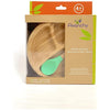Prato de Bambu Com Ventosa e Divisórias + Colher Avanchy Verde - Avanchy Babytunes