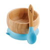 Tigela de Bambu Com Ventosa + Colher Avanchy Azul - Avanchy Babytunes