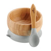 Tigela de Bambu Com Ventosa + Colher Avanchy Cinza - Avanchy Babytunes