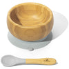 Tigela de Bambu Com Ventosa + Colher Avanchy Cinza - Avanchy Babytunes