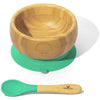 Tigela de Bambu Com Ventosa + Colher Avanchy Verde - Avanchy Babytunes