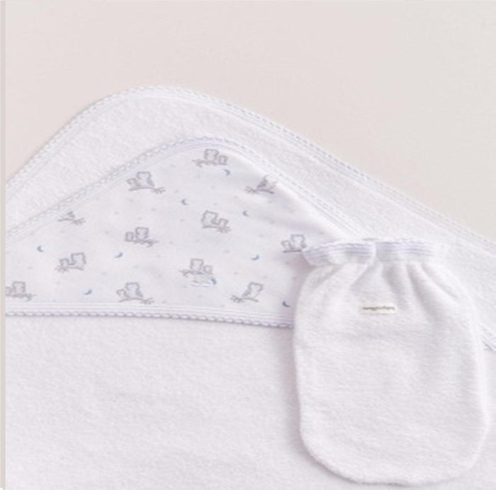 
    Toalha com Capuz Infantil de Algodão Pima Babycottons Corujinha Azul - Babycottons Babytunes
  
