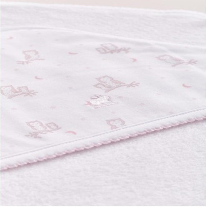 
    Toalha com Capuz Infantil de Algodão Pima Babycottons Corujinha Rosa - Babycottons Babytunes
  