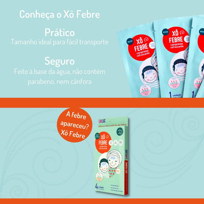 Xô Febre - Compressas Refrescantes Para Alivio da Febre Likluc - Livre de Medicamentos